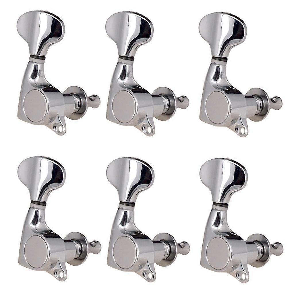 6X String Tuning Pegs Tuners for Acoustic Electric Guitar Fishtail Button 6R
