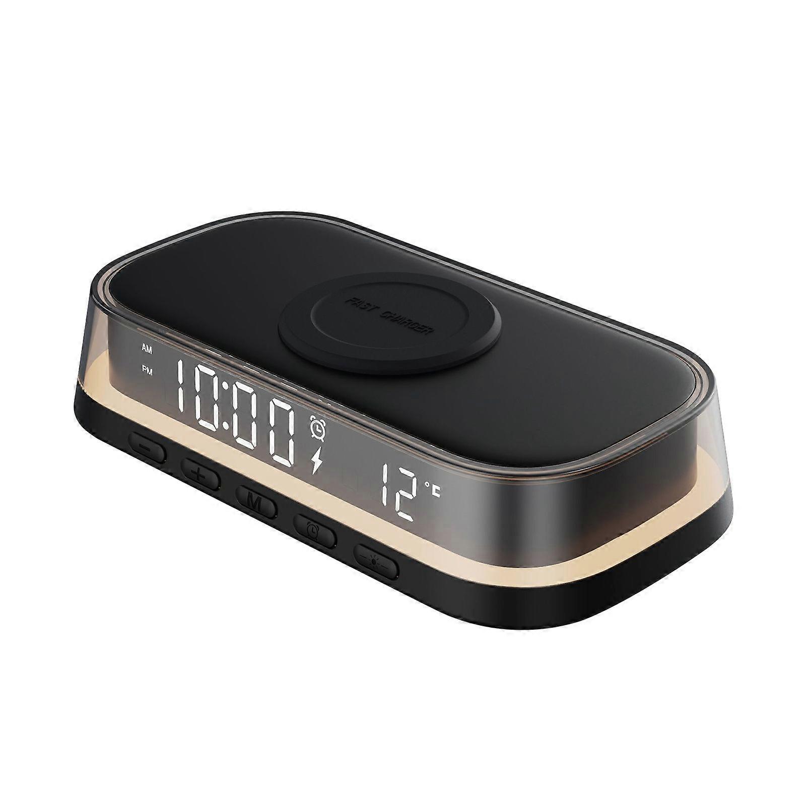 Multi Functional Four In One Wireless Charger Digital Clock Alarm Clock Temperature Display LED Night Light Wireless PUW0593