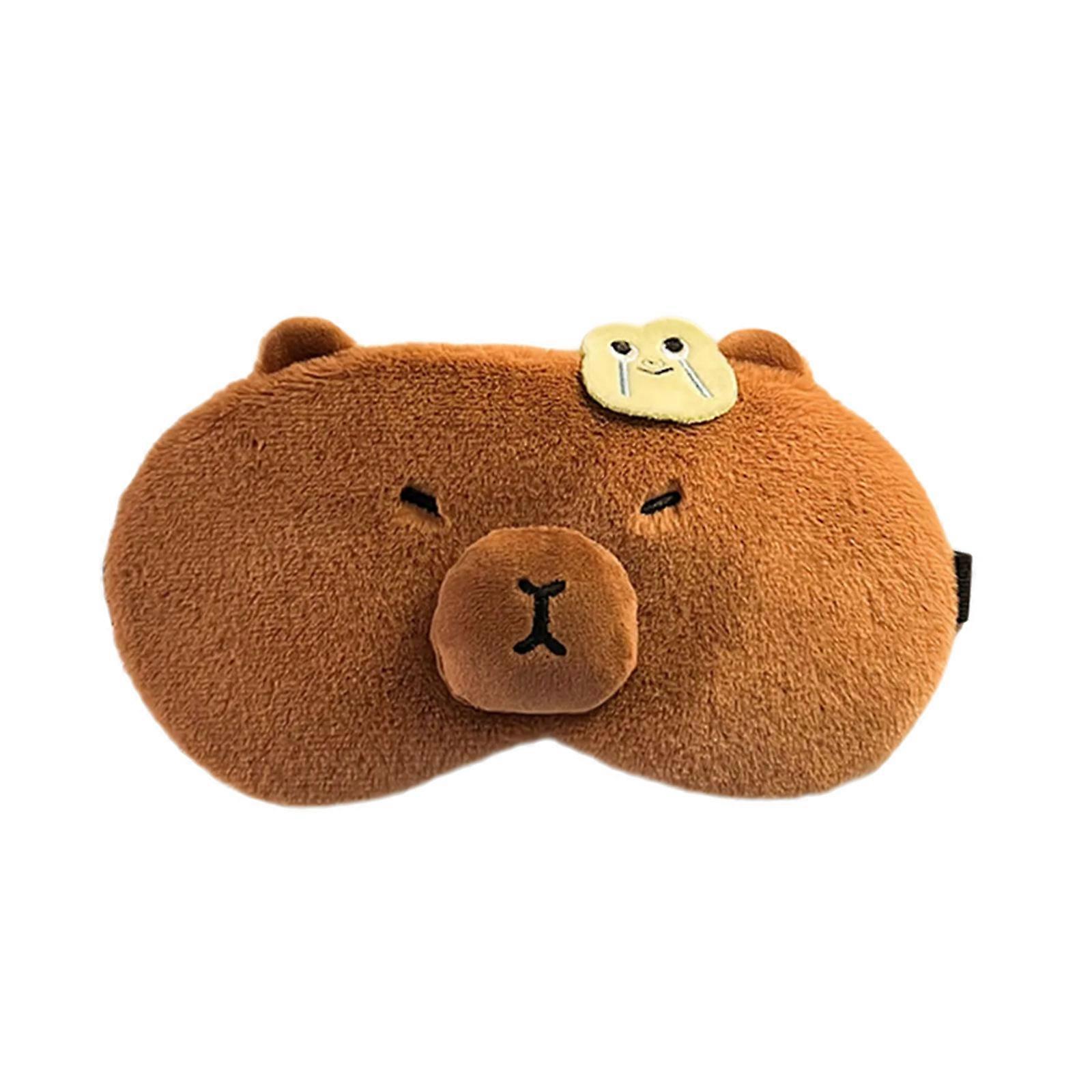 Creative Plush Capybara Eye Mask Soft and Comfortable Blindfold Eye Mask Cover for Travel Office Napping and Home Use