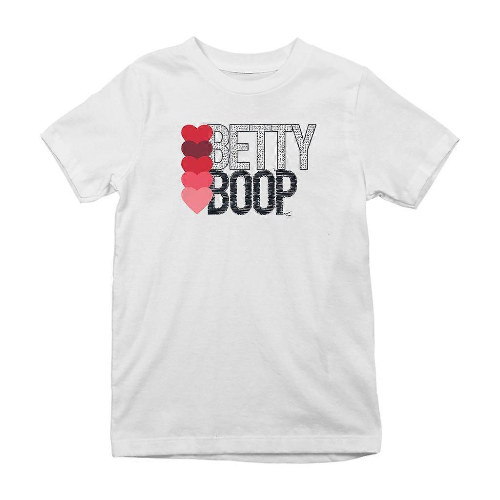 Betty Boop Hearts Pattern Text Kid's T-Shirt