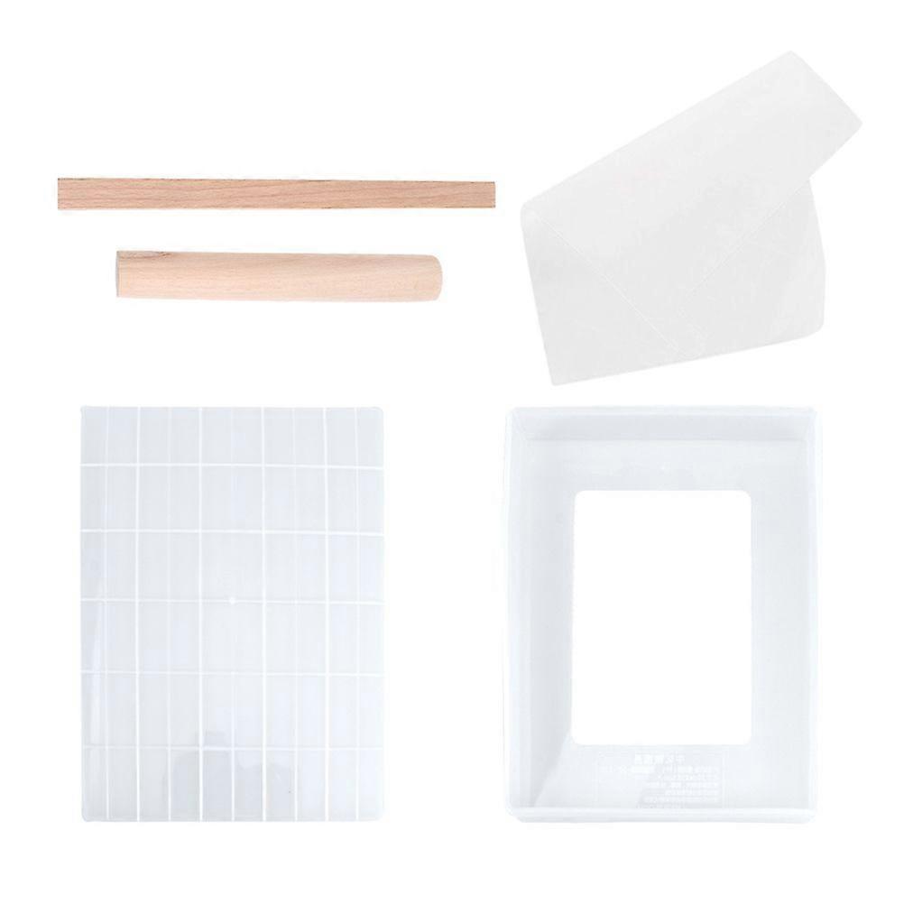 5pcs Nougat Making Tools Kit Handmade DIY Candy Mold Reusable Non-stick Pastry Baking Plate (Plate+Box+Sticks+Mat)