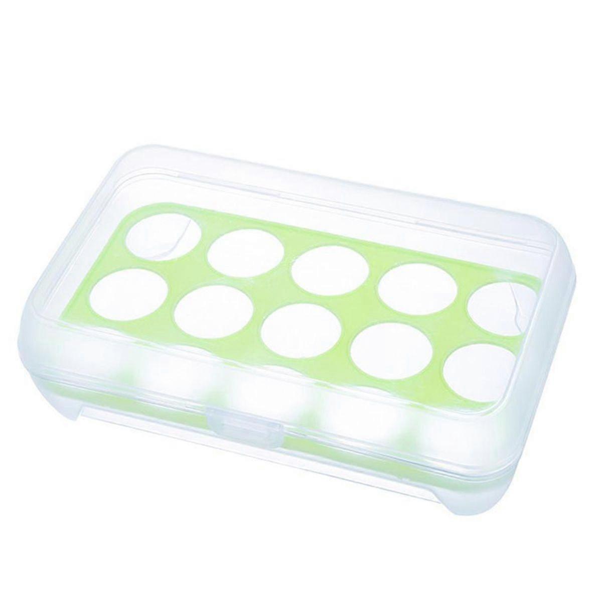 15-Egg Tray Holder with Lid for Refrigerator Storage