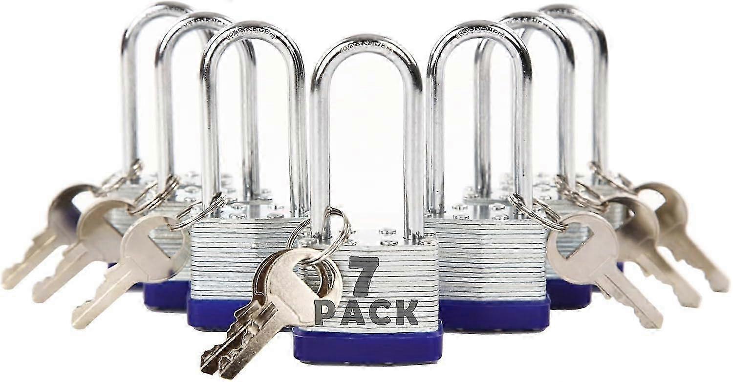 14 Parçalı Anahtarlı Benzer Asma Kilitler, Ekstra Uzun 1-9 / 16 "Prangalar, 40MM Ağır Hizmet Tipi Lamine Çelik, İç ve Dış Mekan Kullanımı için Paslanmaya Dayanıklı