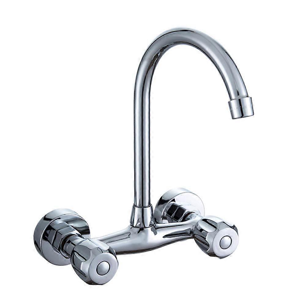 Wall-Mounted Copper, Kitchen Sink, Sink, Balcony Laundry Pool, in-Wall mounting, Double-Hole, hot and Cold, Faucet