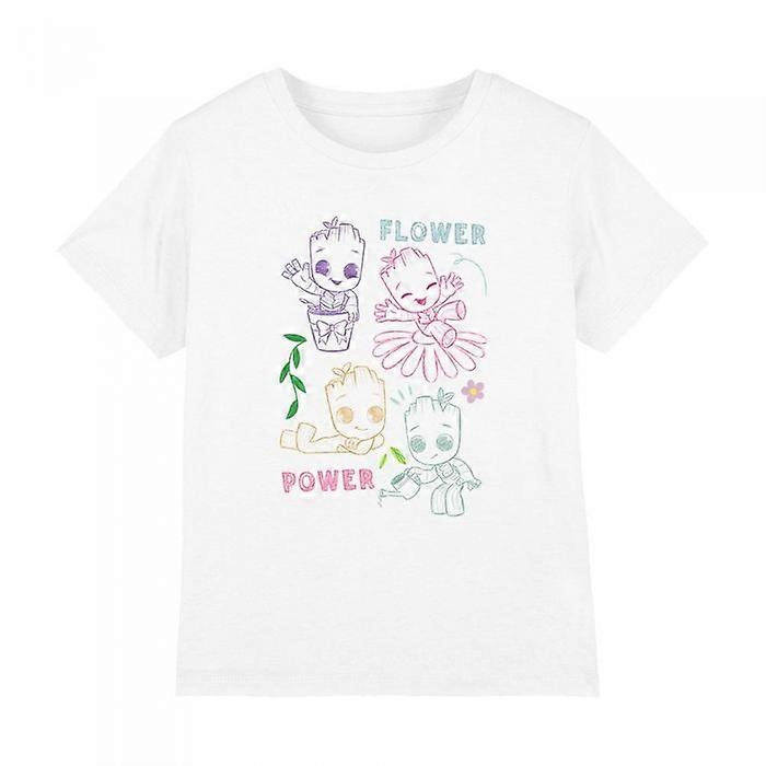 Guardians Of The Galaxy Childrens/Kids Flower Power Groot Sketch T-Shirt