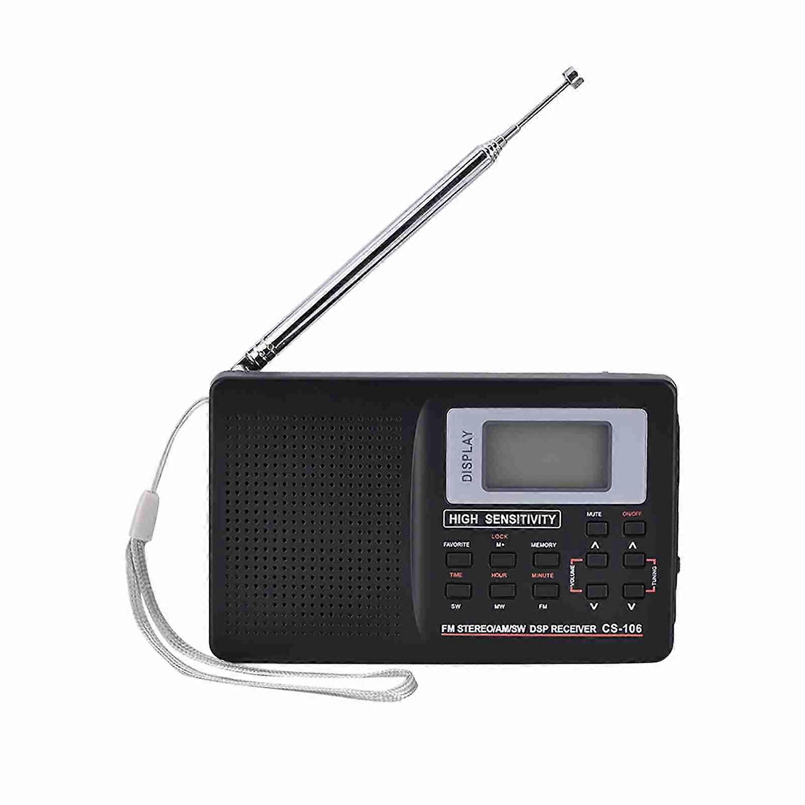 FM/AM/SW Full Frequency Radio Receiver Alarm Clock Portable USB Power Memory Function