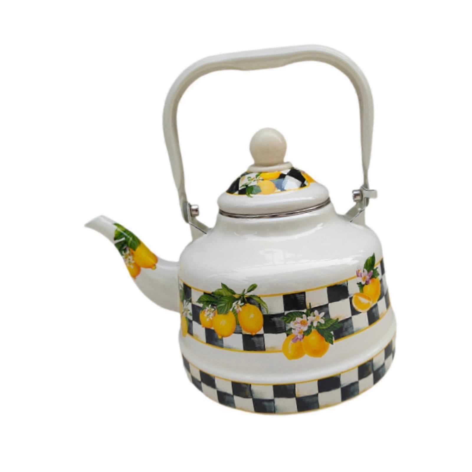 Creative enamel teapot, heat-resistant multi-purpose lemon enamel pot, 2.5 liters