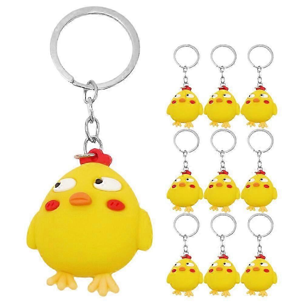 10 pcs Mini Yellow Chick Keychain Cute Pendant Keychains Small Chick Keychain Handbag Keychain