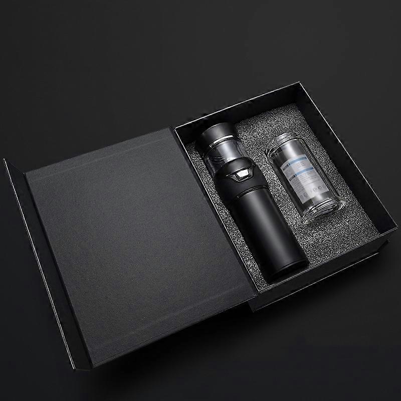 (Új érkezés) 101-500 ml-es szigetelő csésze teavíz-elválasztó teáscsésze, stílus: fekete dupla csésze + díszdoboz