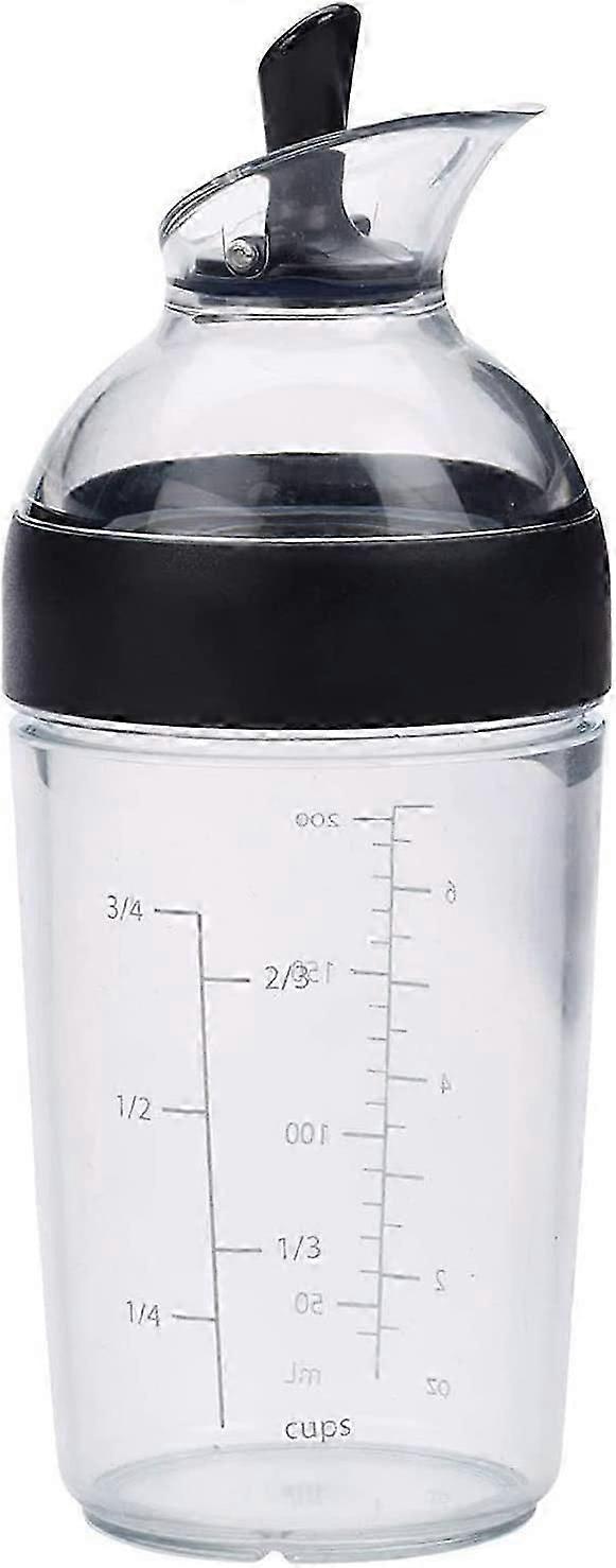 Grips Salad Dressing Shaker Bottle Container Universal Manual Sauces Mixer Juice Mixing Bottle - Black