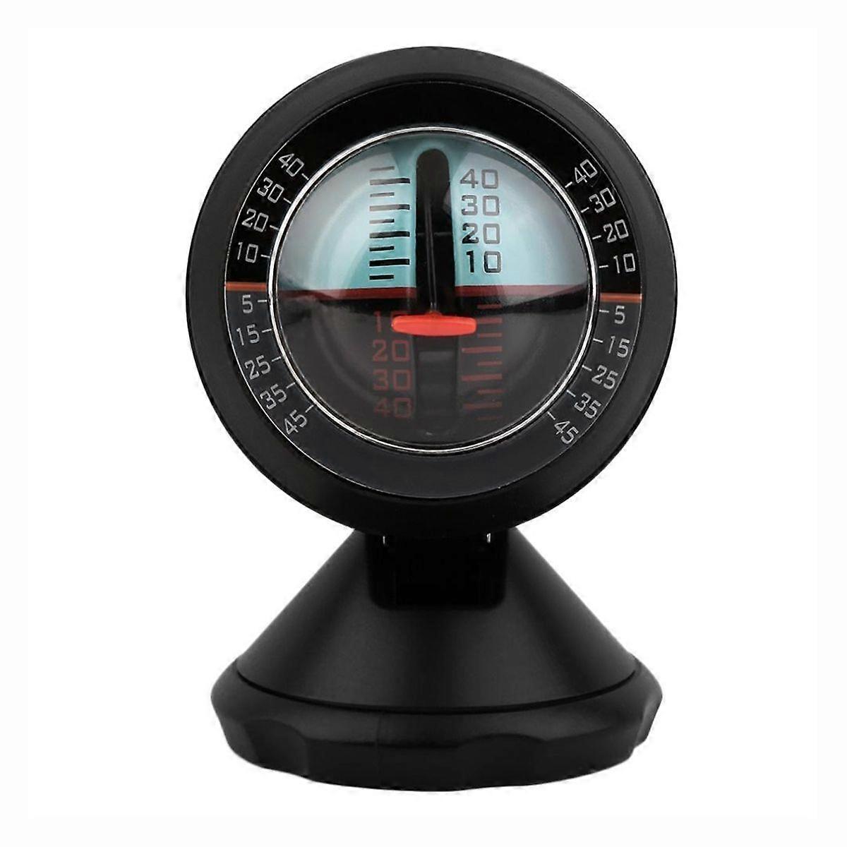 Car Inclinometer Tilt Gauge Indicator Gradient Angle Slope Level Meter Vehicle Inclinometer Level Measure Tool (Black)