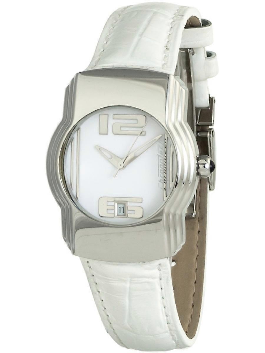 Chronotech White Genuine Leather CT7279M-06 Women's Watch