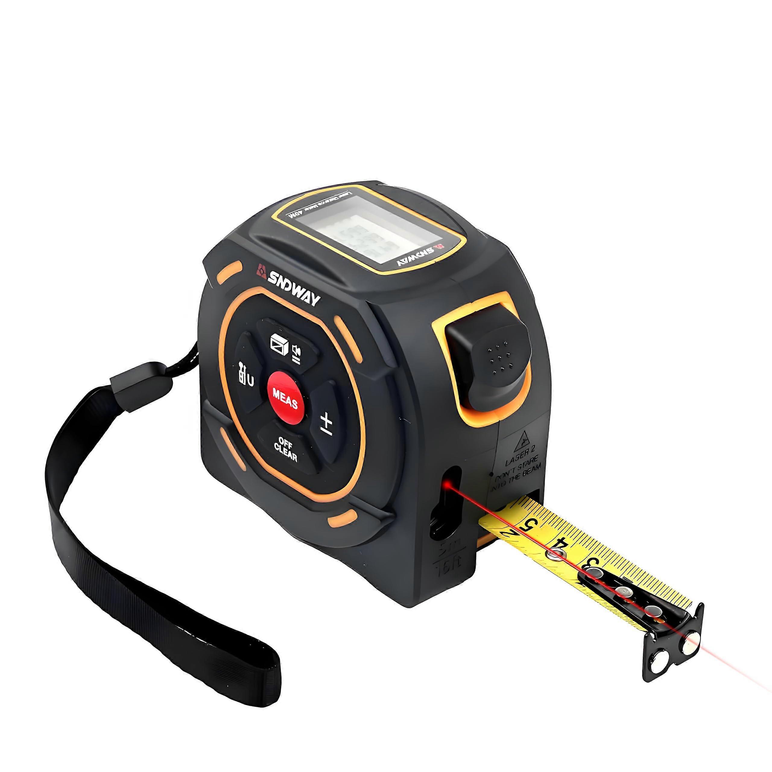 2in1 Laser Tape Measure–131ft Laser Distance Meter16ft Manual Tape with Magnetic Hook