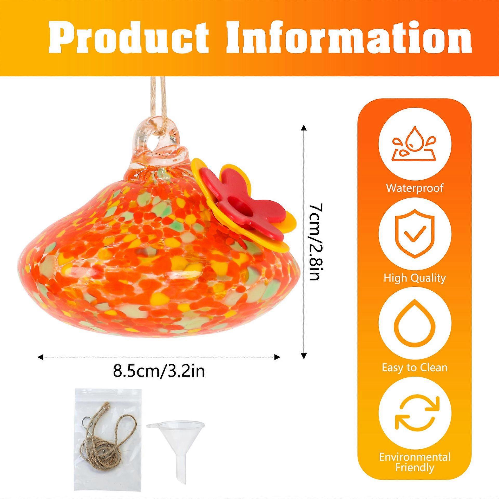 Hummingbird Feeders Hanging Hand Blown Glass Bird Feeder for Outdoor Garden