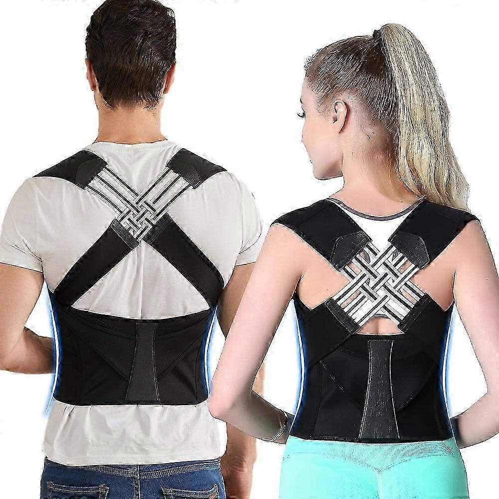 Back Brace Posture Corrector for Women and Men, Shoulder Straightener Adjustable Full Back Support Upper and Lower Pain Relief KI
