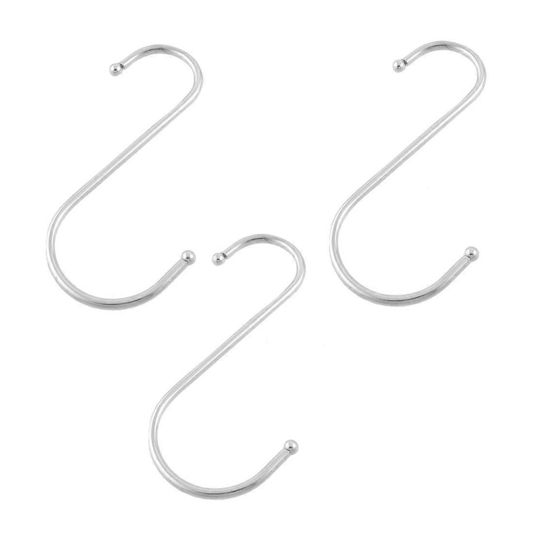 115mm Metal S-Hooks for Workshop and Home Use - Ball End Design Hanger Hooks, 3 Pack, Heavy Duty Storage Solution