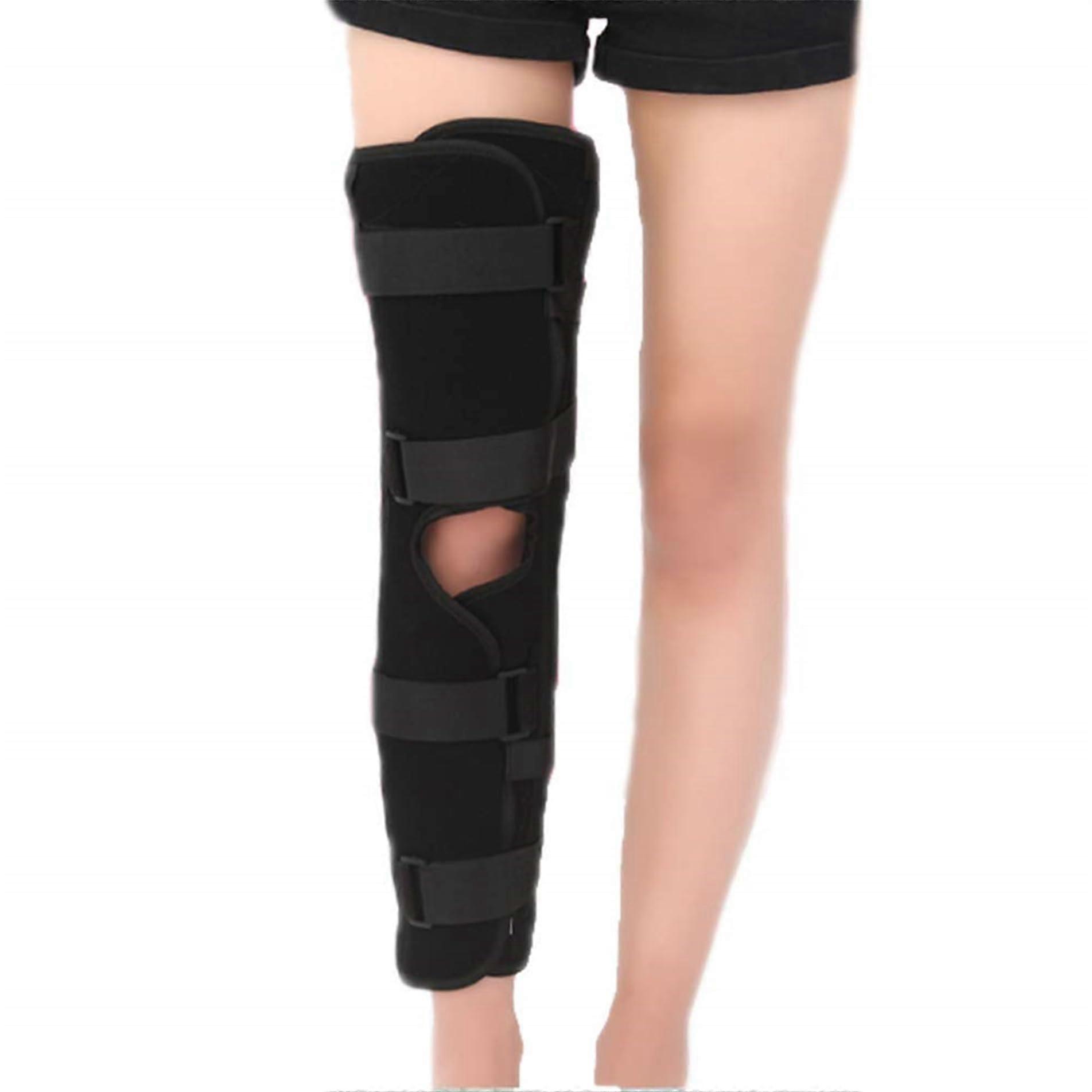 Knee Immobilizer Adjustable Full Leg Splint Stabilizer with Four Straps for Patella Injury and Osteoarthritis Support