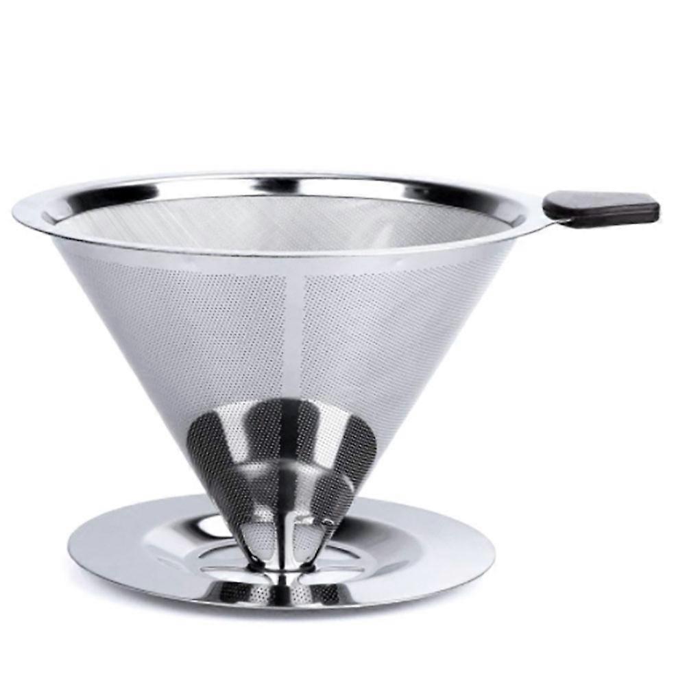 Pour Over Coffee Dripper Stainless Steel Coffee Filter Removable with Stand Reusable Cone Dripper