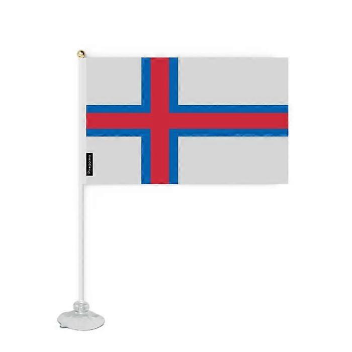 Flag - Mini - Faroe Islands - 14 x 21 cm - Polyester - Suction cup included