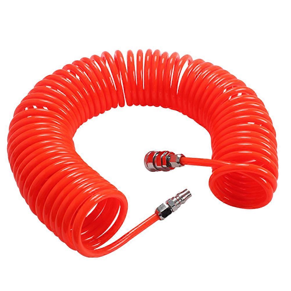 Flexible Air Compressor Hose Tube with Spring Spiral and Connector Tool 2pcs