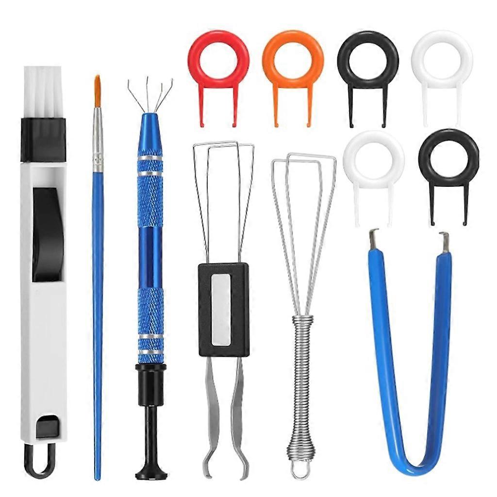 Mechanical Keyboard Switch Stem Puller Switch Opener Shaft Lubrication Pen Kit for Cherry Kailh Gatern 12 Pieces