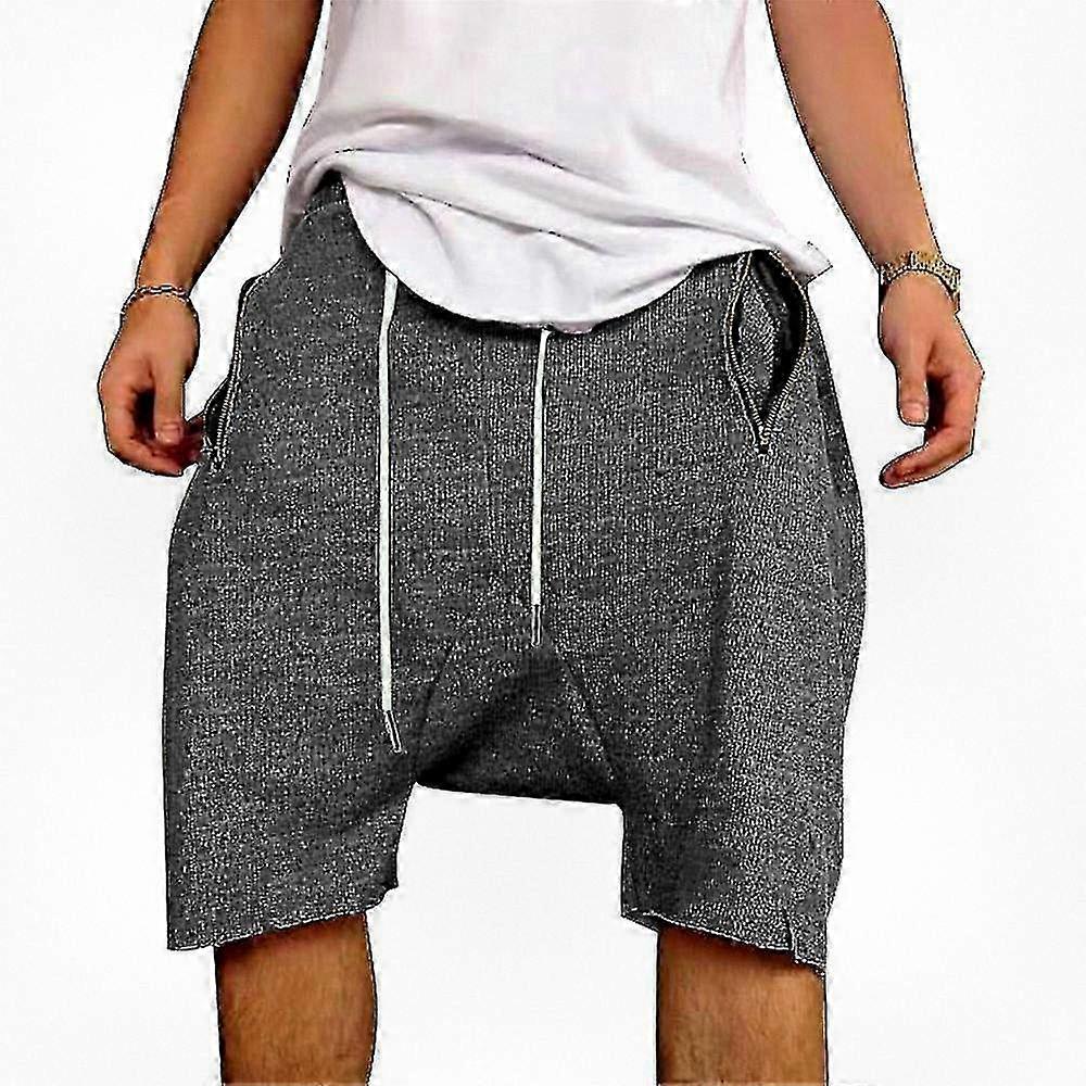 Men's Casual Baggy Drop Crotch Harem Shorts with Elasticated Waist - Comfortable and Stylish Short Pants