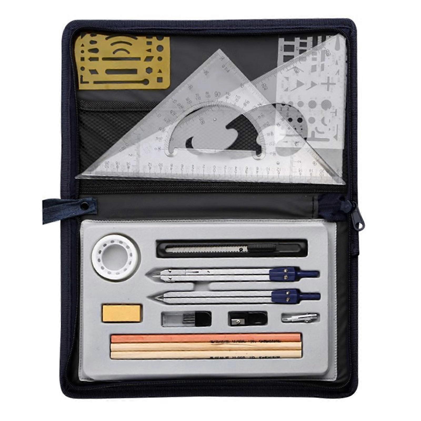 19/20Pcs Class Math Geometry Set Compass and Mathematics Set Math Drawing Measuring Tool Set for Student and Teacher
