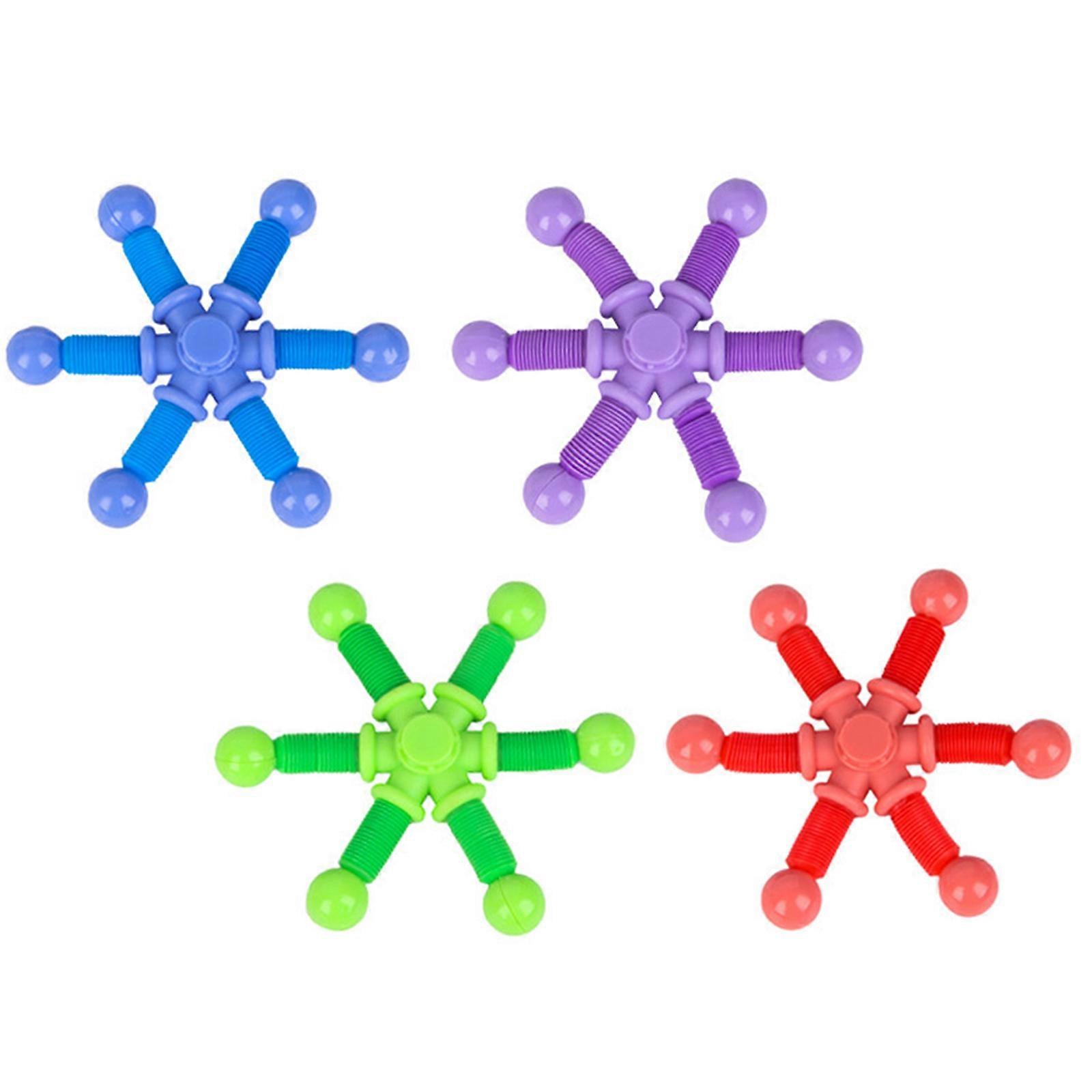 Transform Telescopic Pipe Spinner Decompression Toy Tube Hand Stretch & Twist Spinner Toy for All Age 4PCS