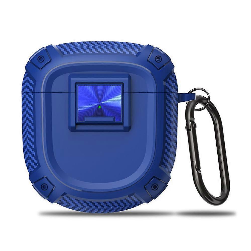 For Bose QuietComfort Earbuds II Case With Safety Lock Durable TPU Cover For Charging Dust Drop Scratch Protection Black Gray Blue