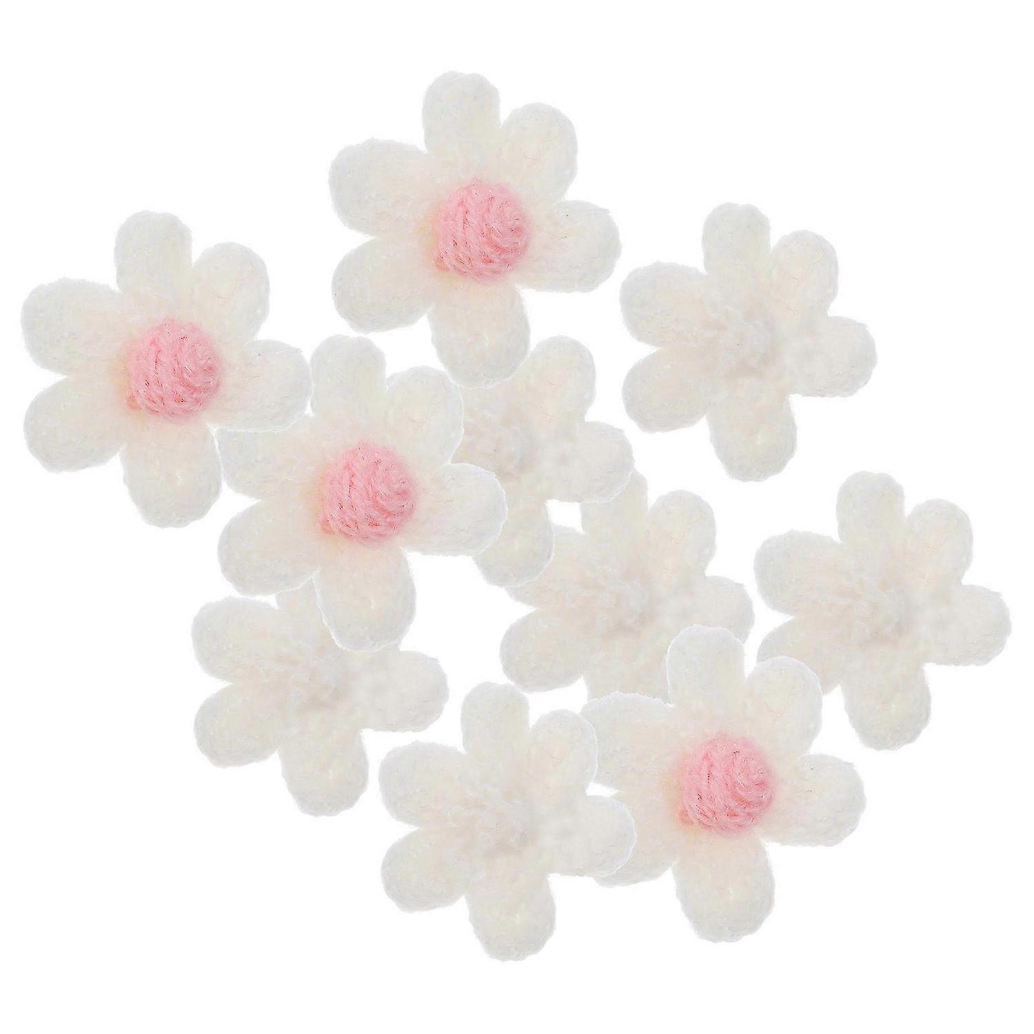 10pcs Creative Flower Designed Yarn Flower Patch Appliques Sewing Patches Sewing Accessory