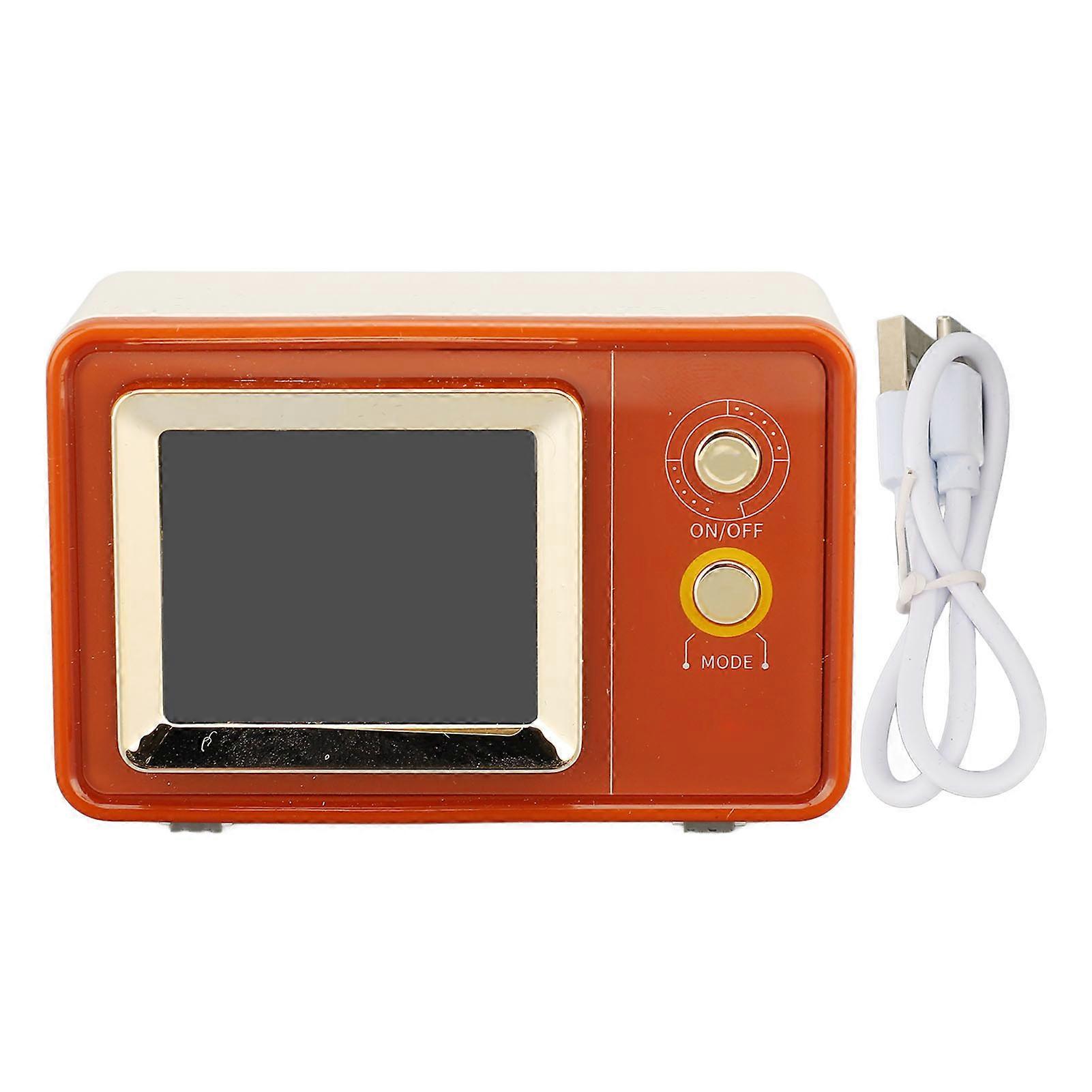 Retro TV Shaped Bluetooth Speaker - Multifunctional Clock, Portable, Stylish Sound Brown