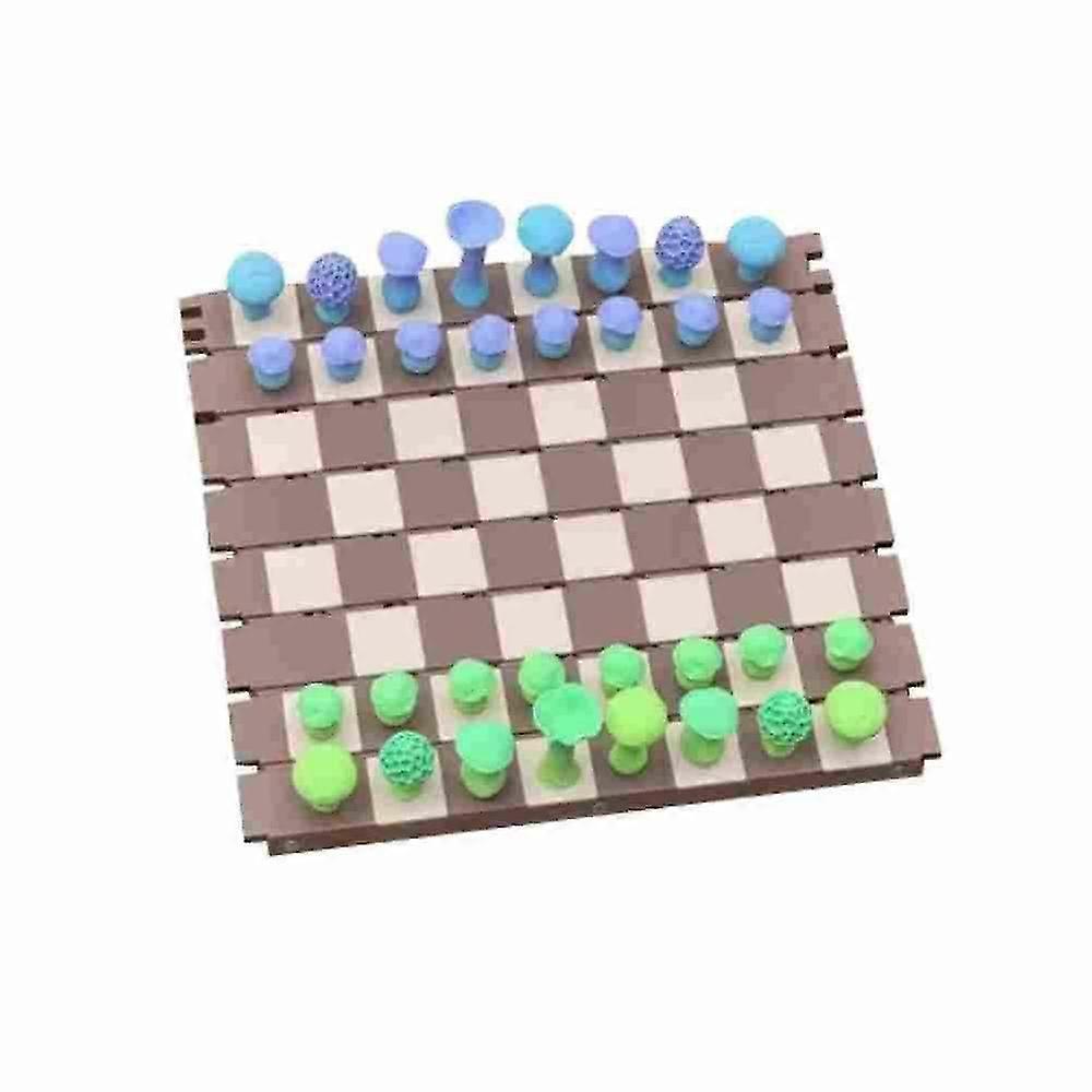 Magnetic Forest Mushrooms Chess,Wooden Chess Board, Portable Magnetic Chess