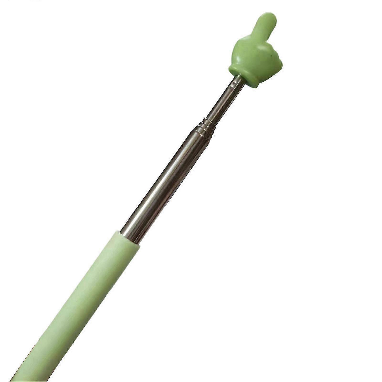 Extendable Finger Stick Retractable Telescopic Teachers Pointer Stick Mini Handheld Presenter Whiteboard Presentation Pointer Qinghai A Green
