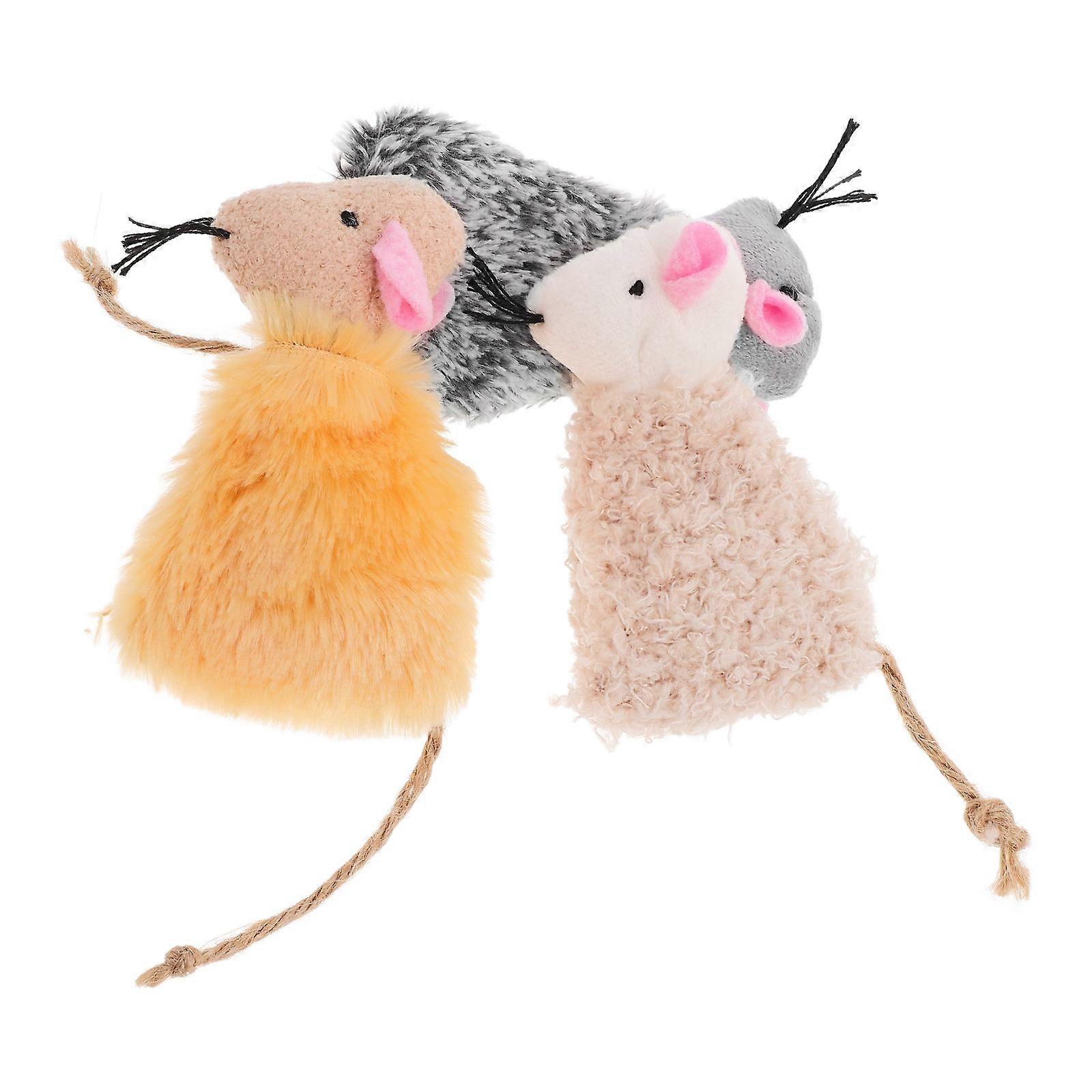 3pcs Cat Toys Simulated Mice & Rat Toy for Kitten Interactive Play, Pouncing, Chasing & Hunting Fun