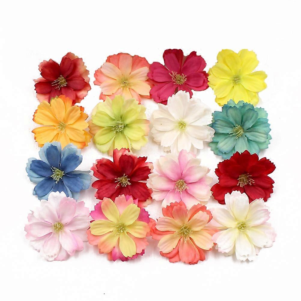 White Artificial Flowers Scrapbooking Supplies for Women Craft Enthusiasts Home Party Decor 50Set