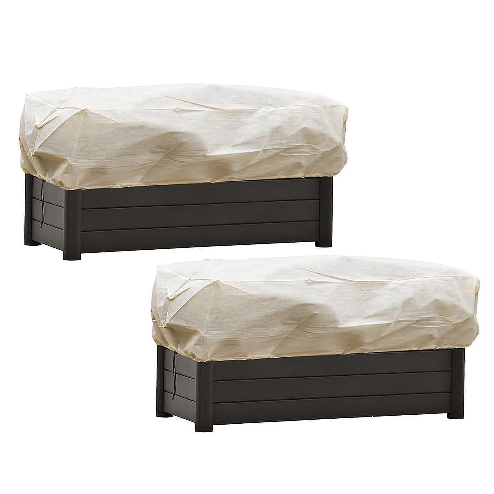 Pack of 2 Rectangular Plant Box Covers, Frost Protection (120 x 80 x 40 cm)