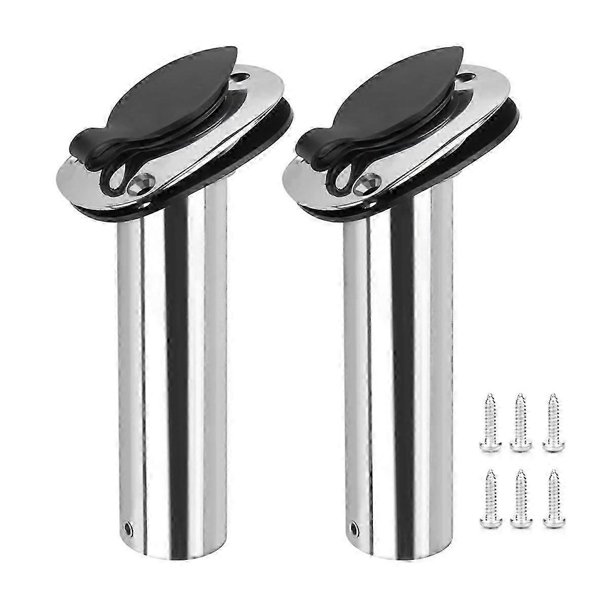 2 قطعة حامل قضيب الصيد البحري الفولاذ المقاوم للصدأ راحة 15 درجة