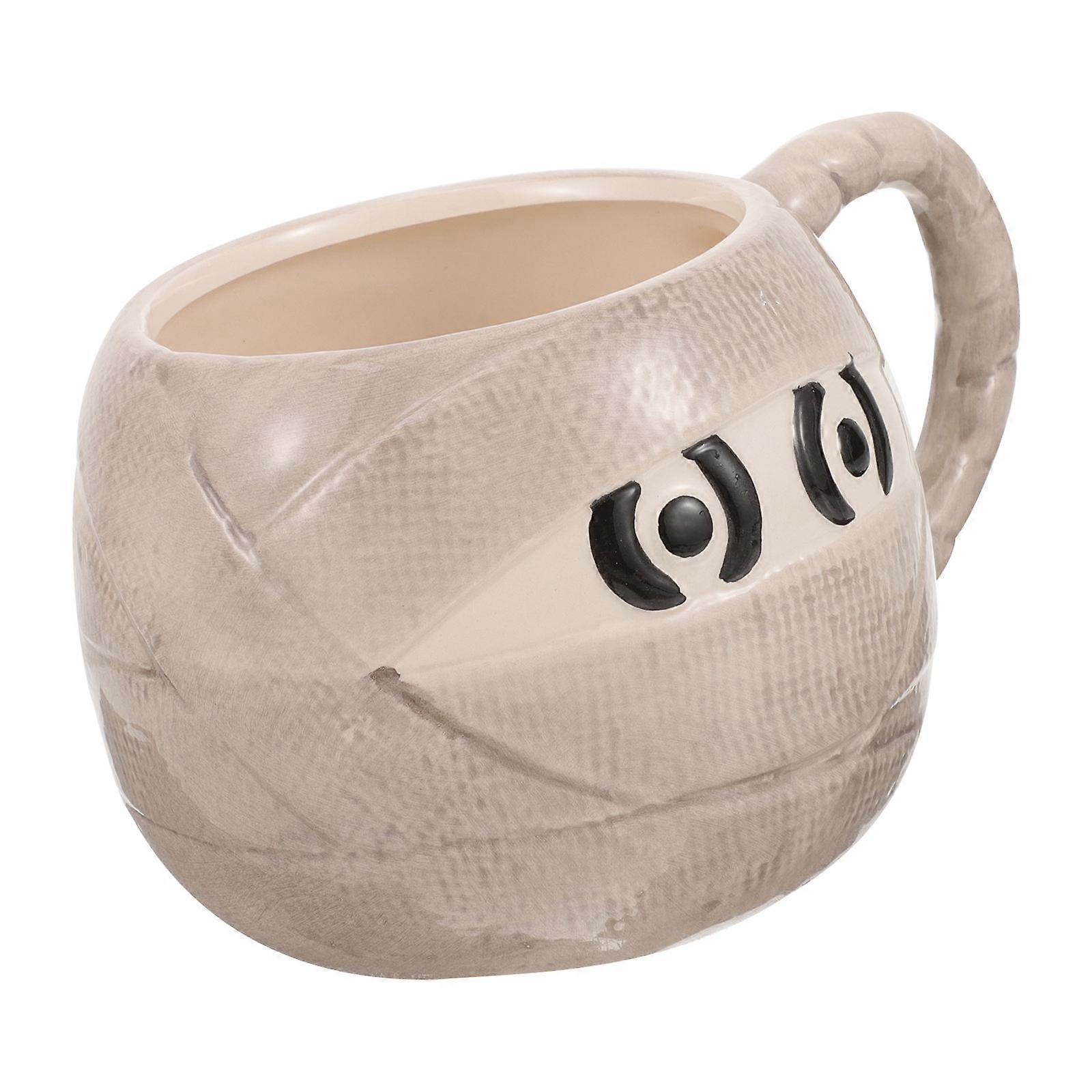 Novelty Coffee Mugs Halloween Themed For Thanksgiving 16.5x11.5cm Light Grey Tall Cylindrical 1Pack