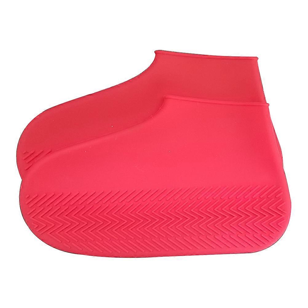 Waterproof Boot Covers Silicone Protective Gear For Travel Rainy Snowy Days Red L 1 Pair