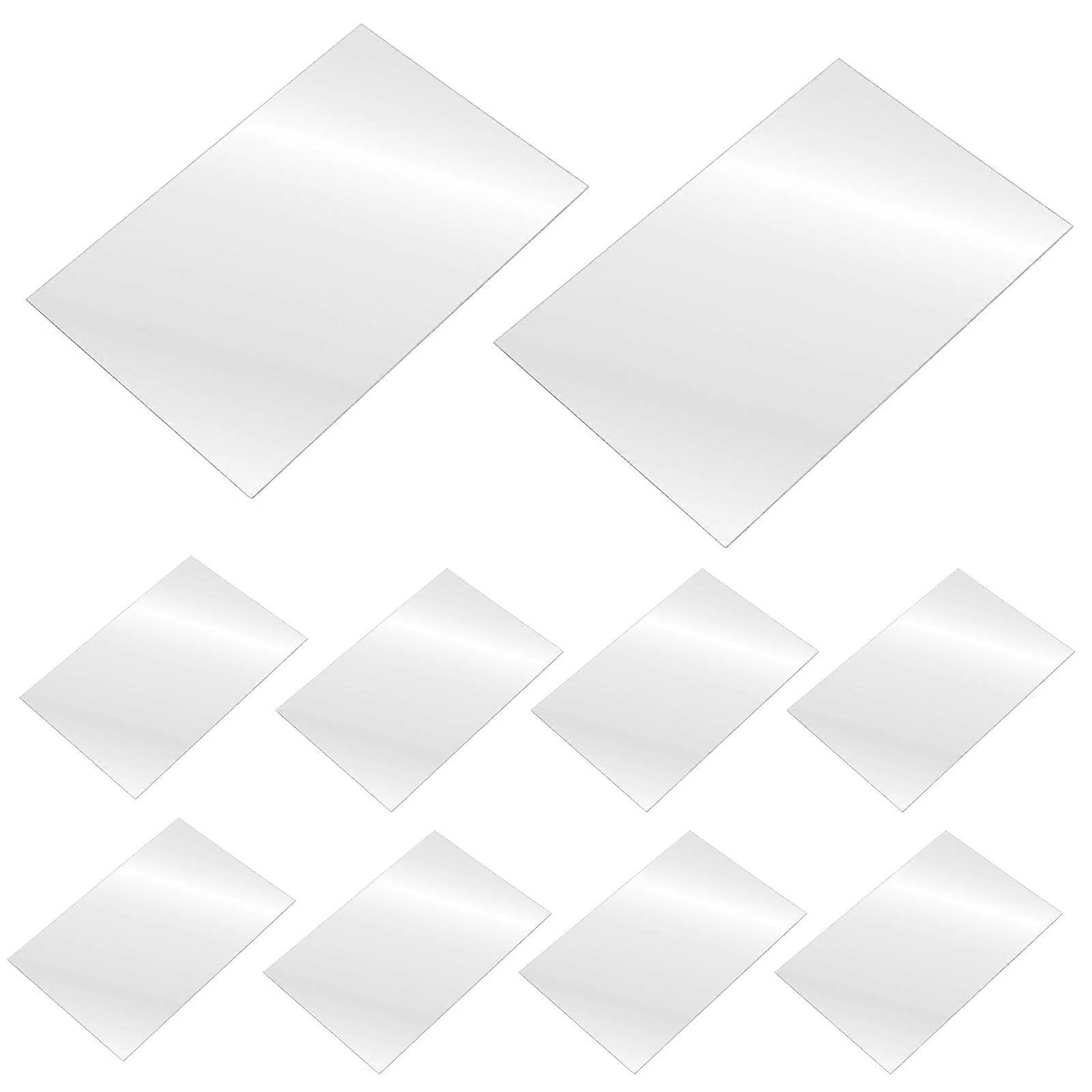 Acrylic Mirror Sheet 10Pcs Multi Self Adhesive Clear Reflection Mirror Stickers for Home Decor