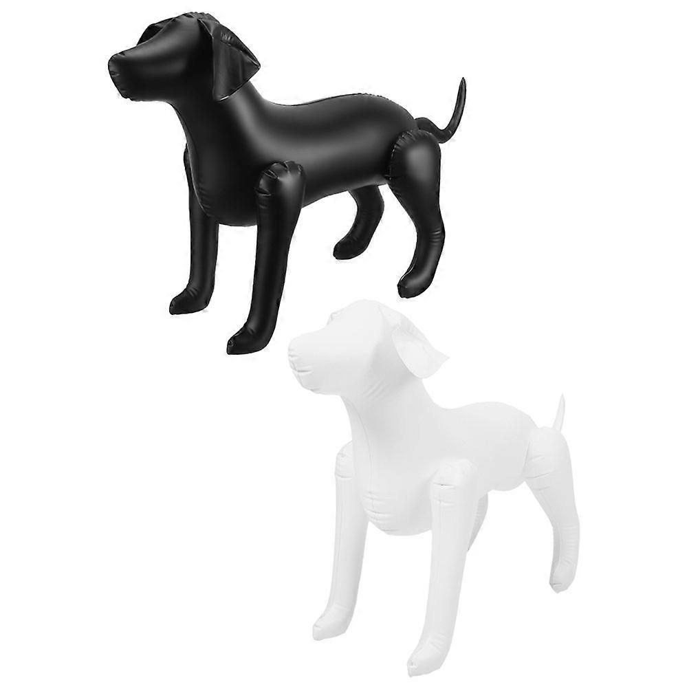 It sounds like you're describing or advertising a product: **"2pcs Dog Mannequin Display Stand Inflatable Standing Models for Pet Clothing Showcase –