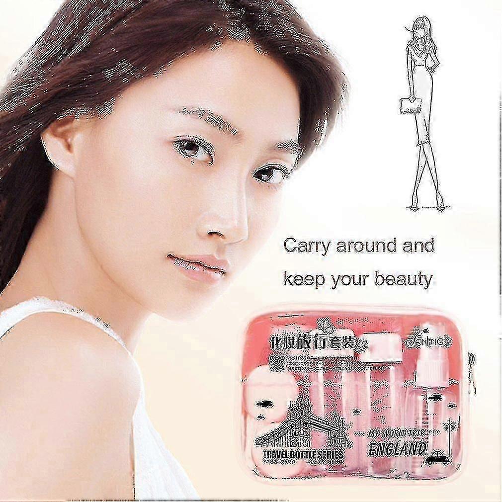 9pcs/Set Cosmetic Packaging Bag Empty Spray Bottle Travel Portable Kit