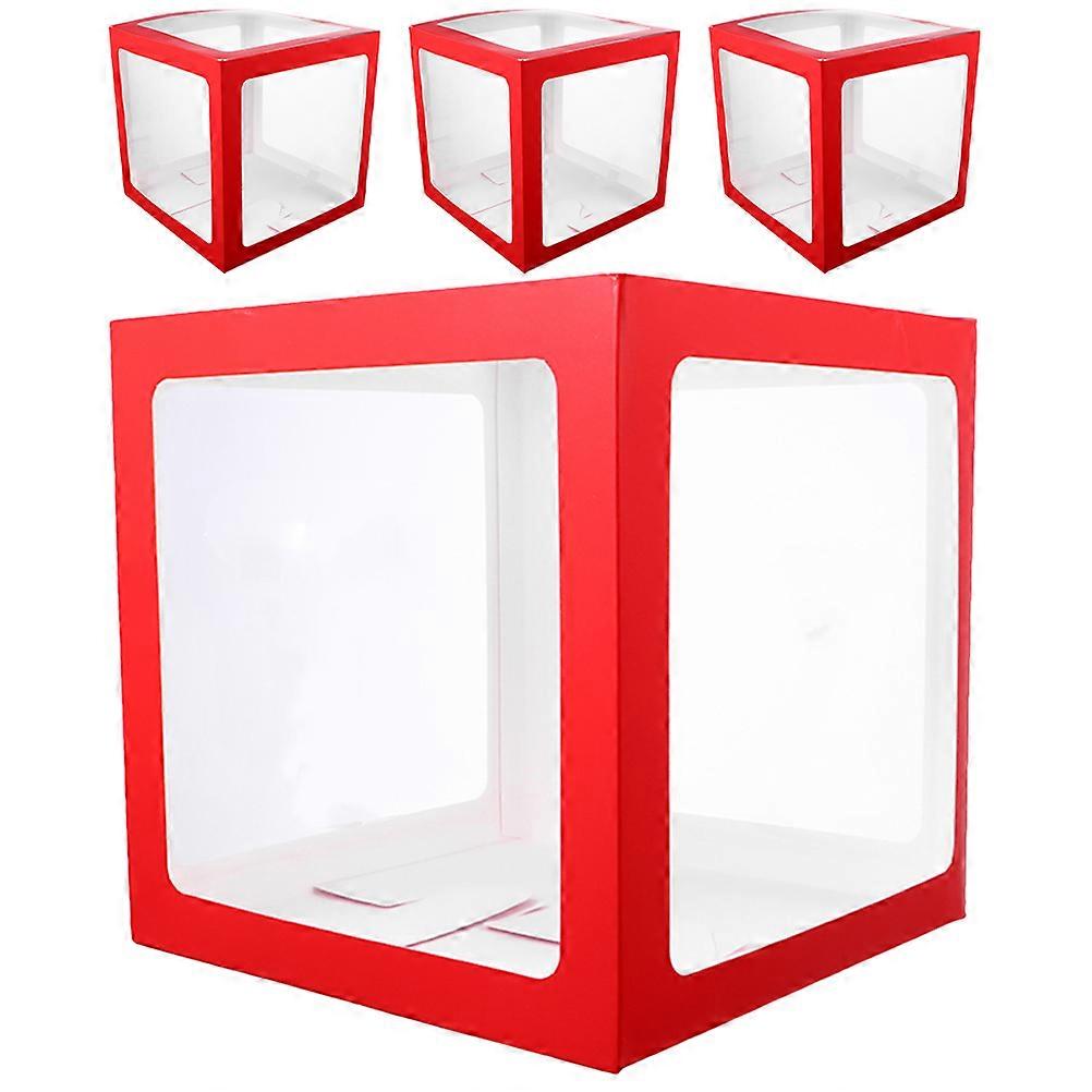 Party Balloon Boxes Square Shape Style Wedding Decor 30x30x30cm Paper Material 4Pcs