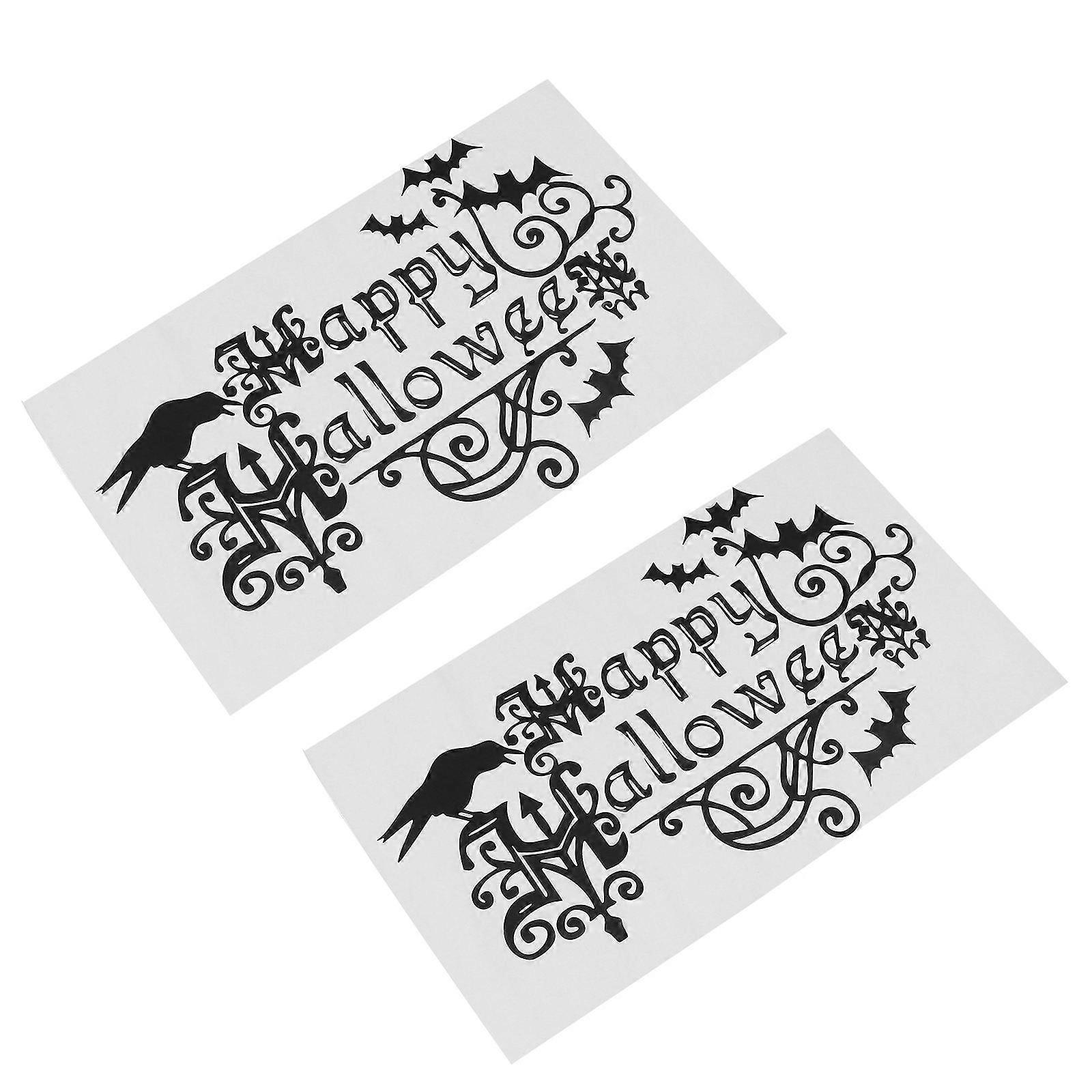Home Halloween Stickers Creative Window Door Wall Stickers Decorative 3D Effect Black 60x35.5cm 2Pack