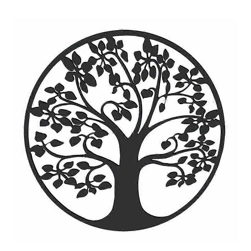 Hollow Flower Wall Hanging Tree Pattern Decor Wall-Mounted Tree Pendant 30x30cm Iron Home Decoration 1Pack