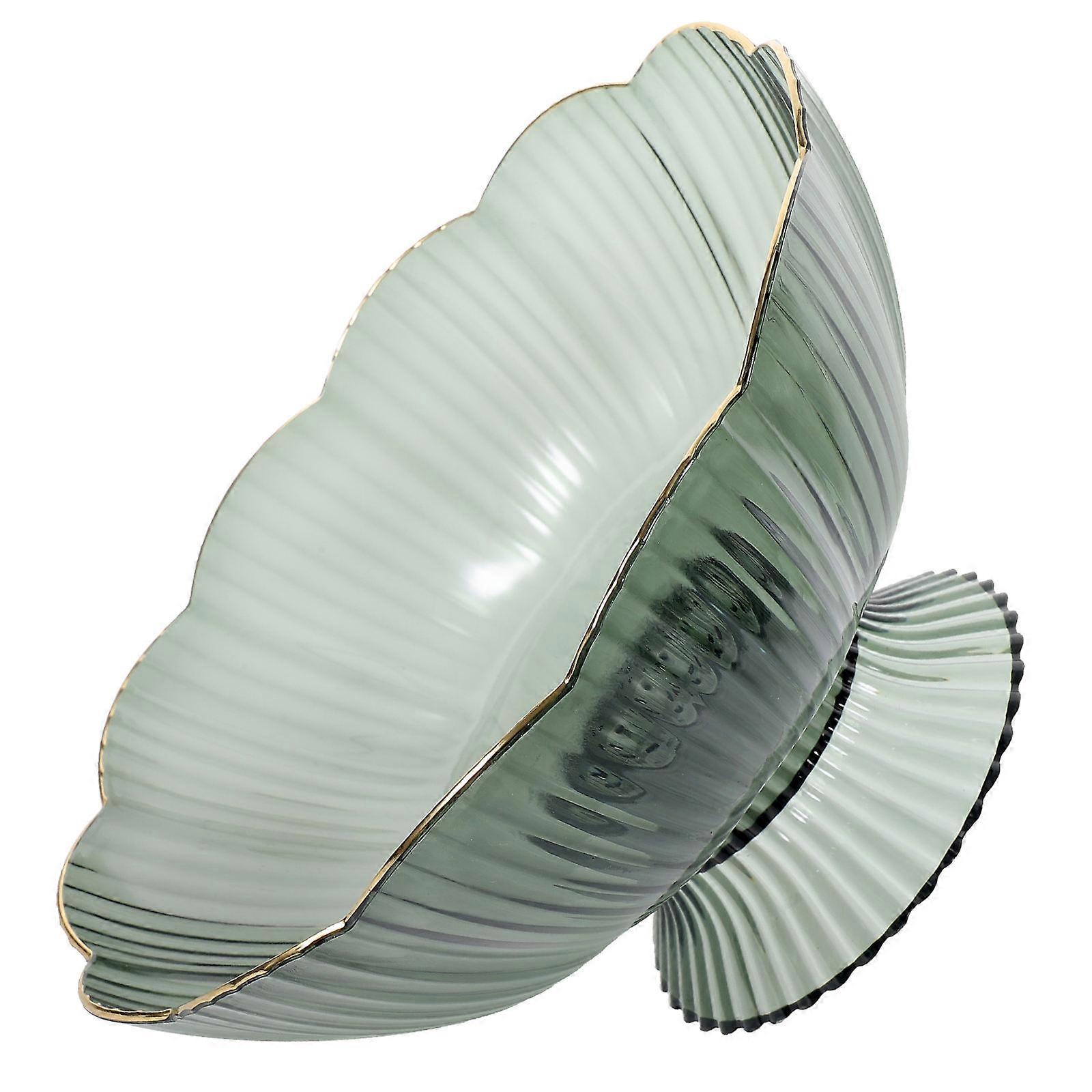 Fruit Bowl For Table Draining Fruit Footed Basket Serving Tray With Drainage Holes Green 9.82X4.91X4.72in 1Pcs