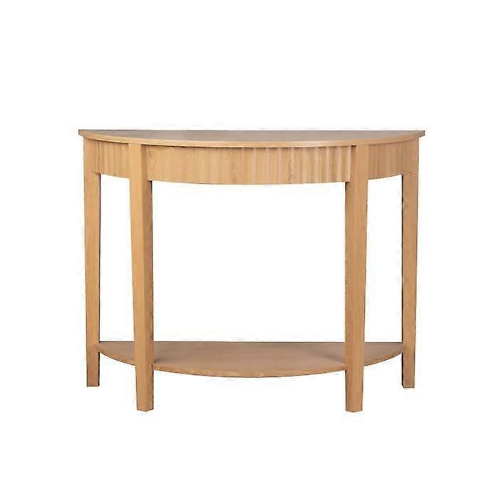 CALICOSY - Afgeronde console met golvend effect op 2 niveaus H76 cm - BOLOGNE - Licht hout
