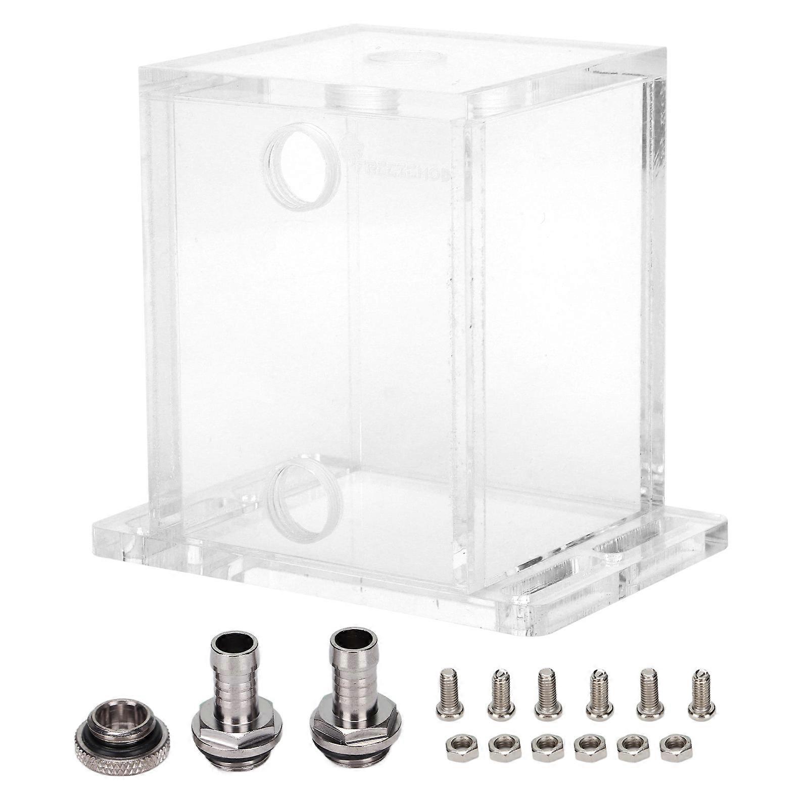 GQSXT3 Acrylic Water Tank, 3-Hole Fully Transparent Water Cooler with Expansion Mount for Computer CPU