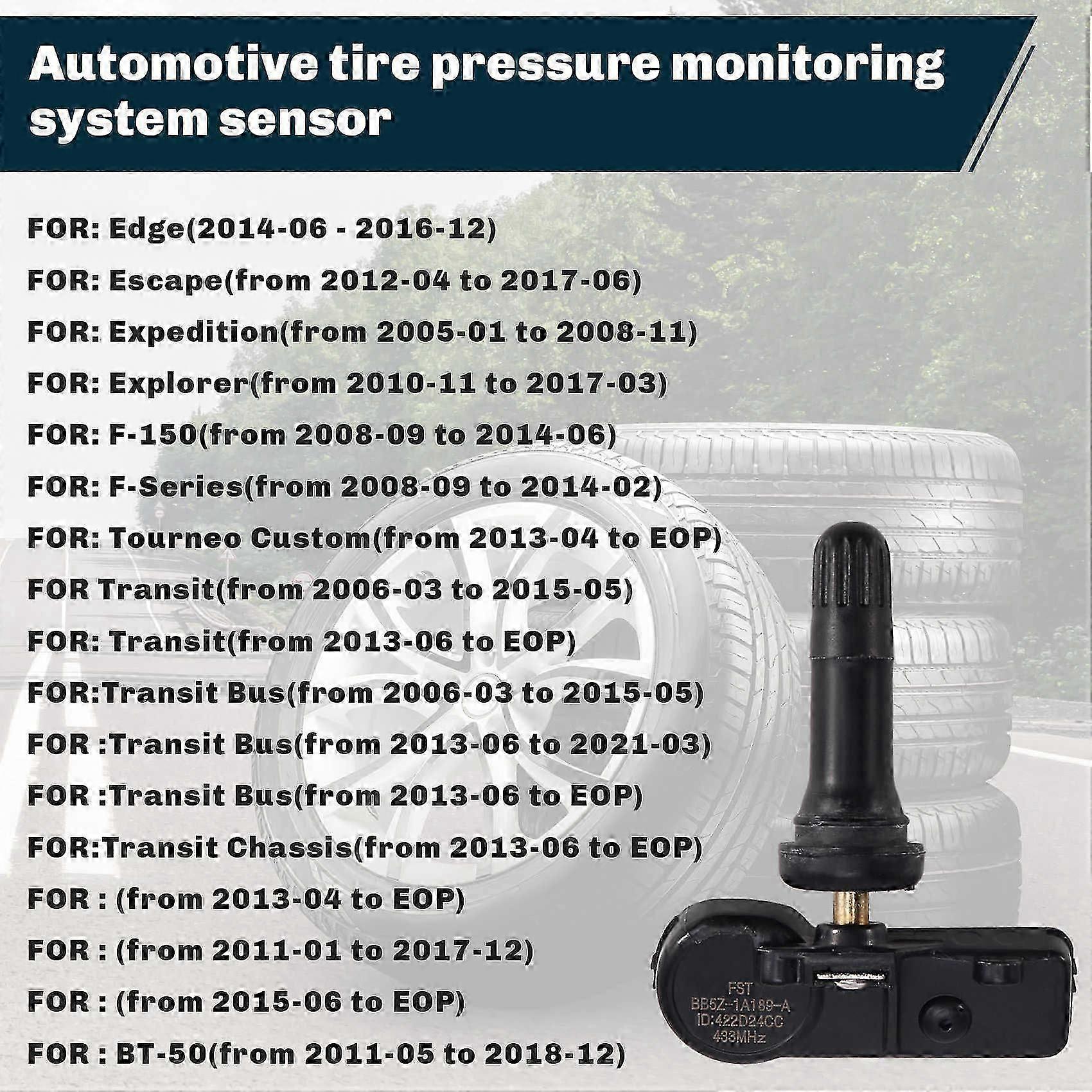 4 stuks Auto TPMS Sensor Bandenspanningsmonitor BB5Z1A189A voor