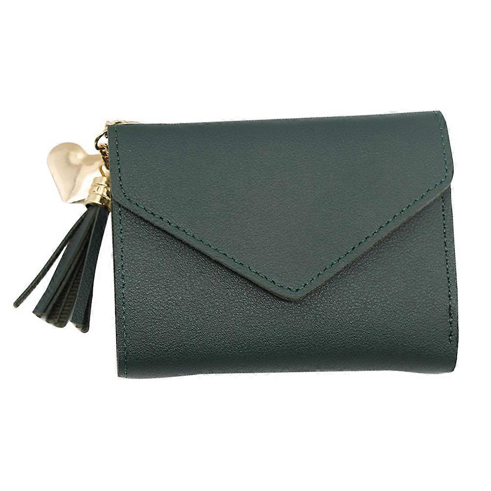 Purses For Women Tassel Coin Purse Small Portable Bag Solid Color Wallet Pu Leather Holding Coins Cash Storage 1Set